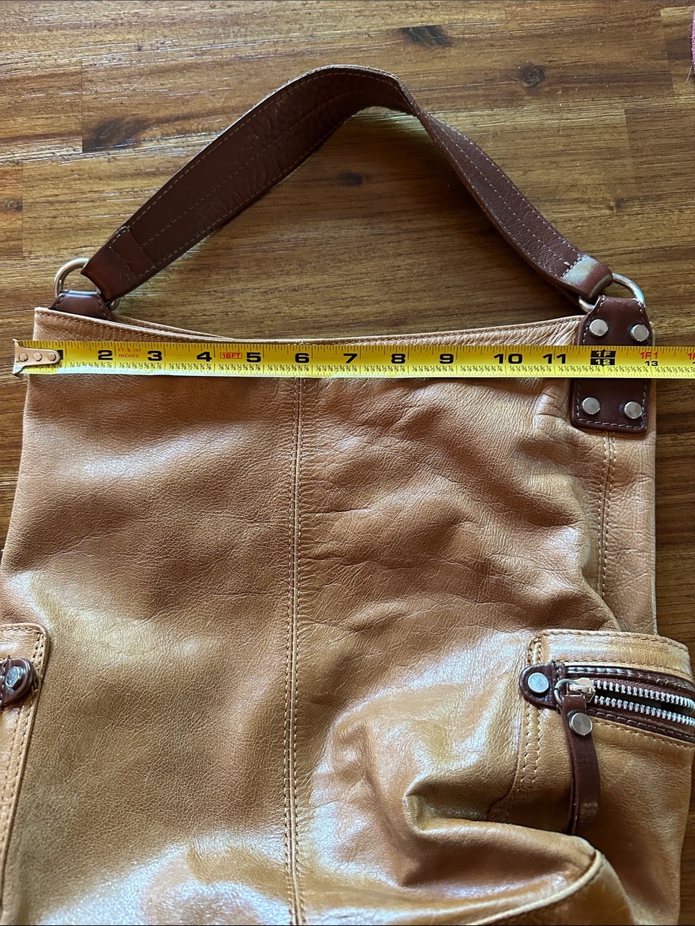 Tano Brown Leather-Trim Shoulder Bag - Picture 5 of 7